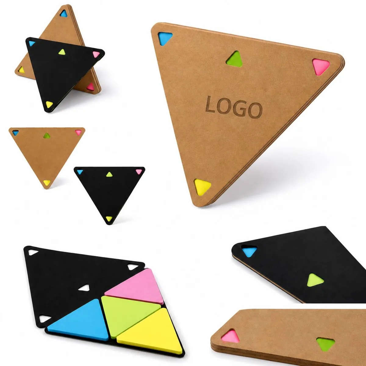 Color Triangle Sticky Notes 3x3 in, 100 Sheets, Assorted