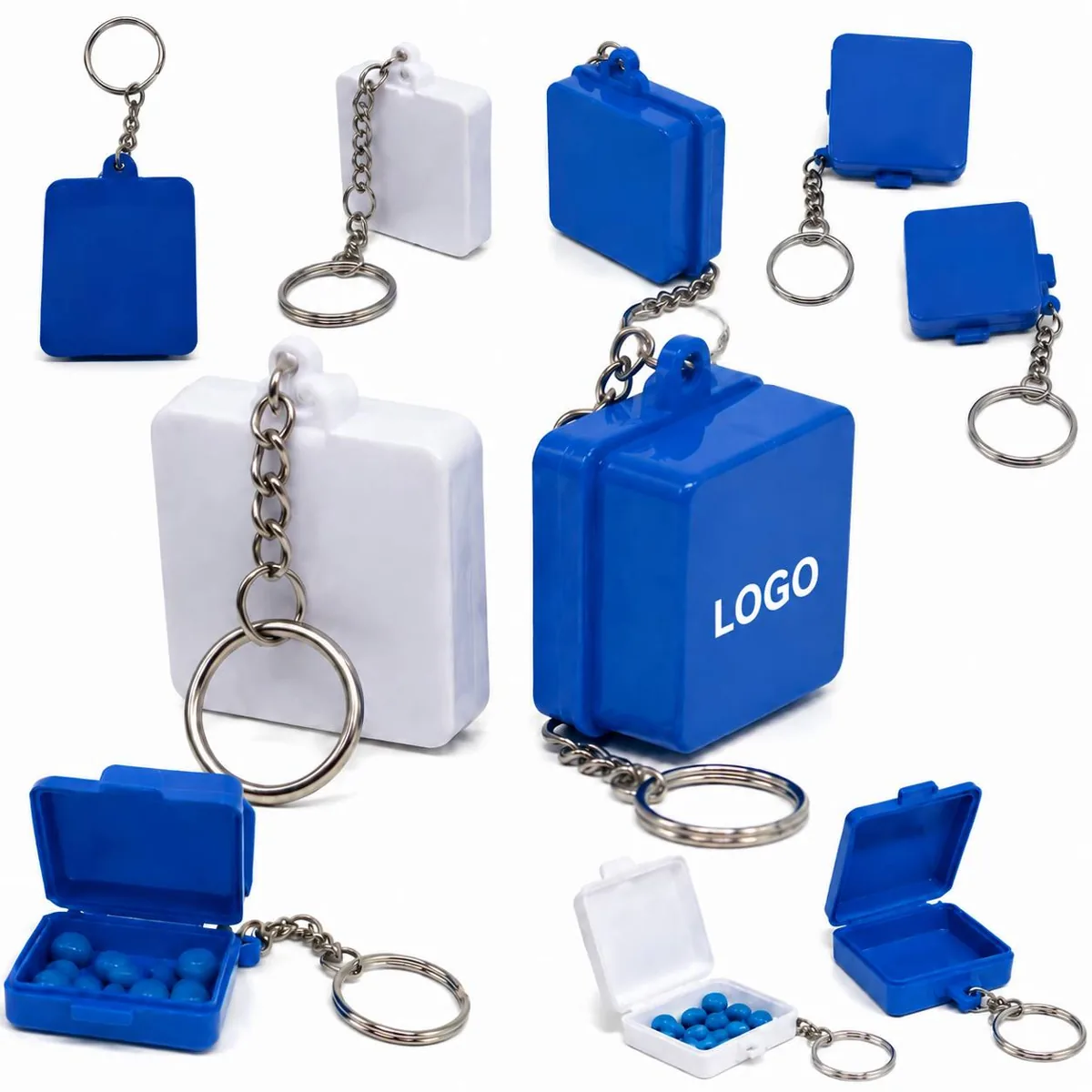 Waterproof Portable Pill Box Keychain for Travel and Daily