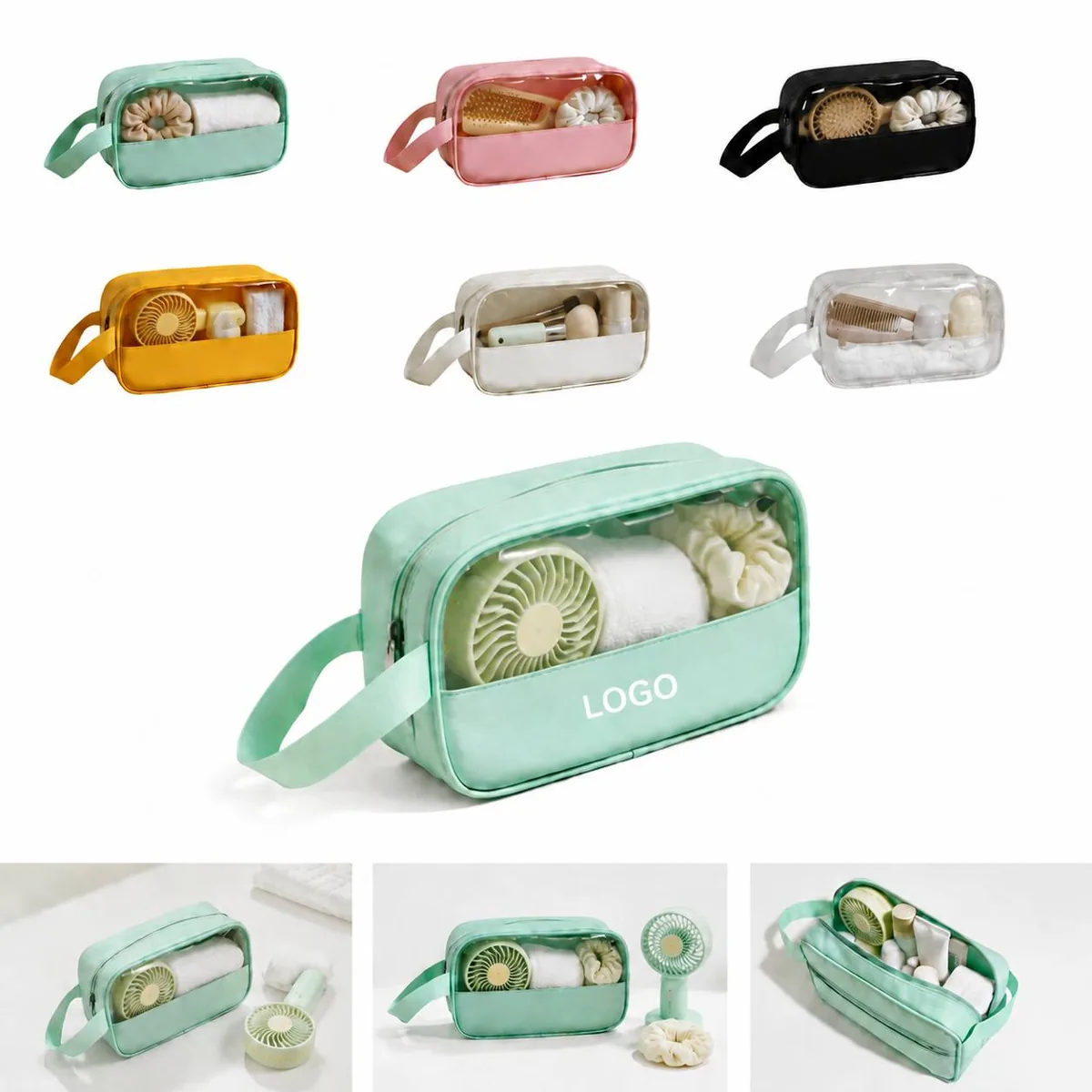 Hanging PU Leather Toiletry Bag Travel Cosmetic Organizer