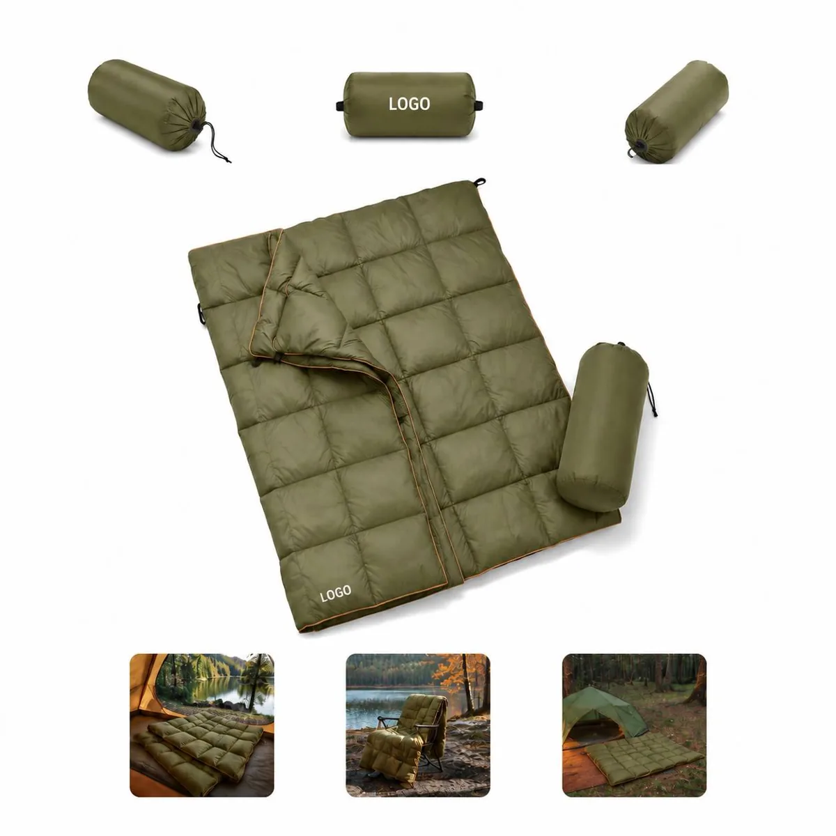 Ultralight Waterproof Down Camping Blanket with Carry Sack