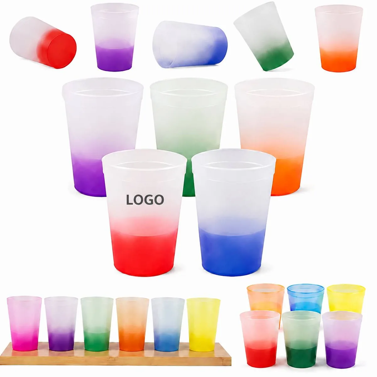 16oz Color Changing Reusable Stadium Cup for Cold Drinks