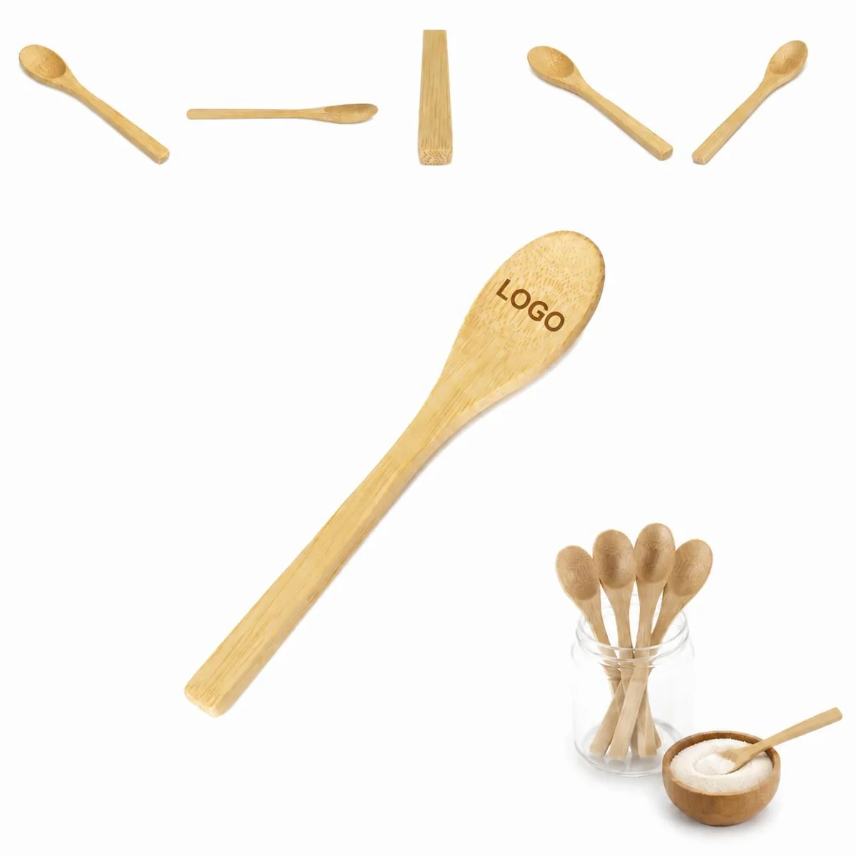 Natural Bamboo Spoon 6.25 Inch Heat Resistant Kitchen