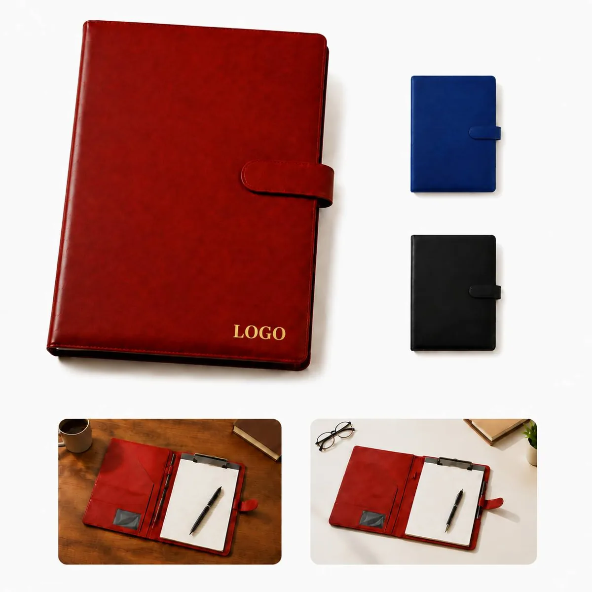 Debossed Vegan Leather Portfolio Folder