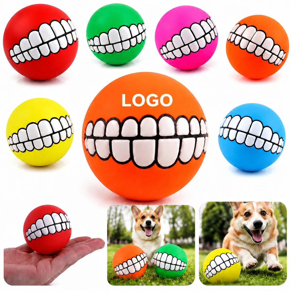 Non-Toxic Squeaky Dog Ball for Interactive Play and Chewing