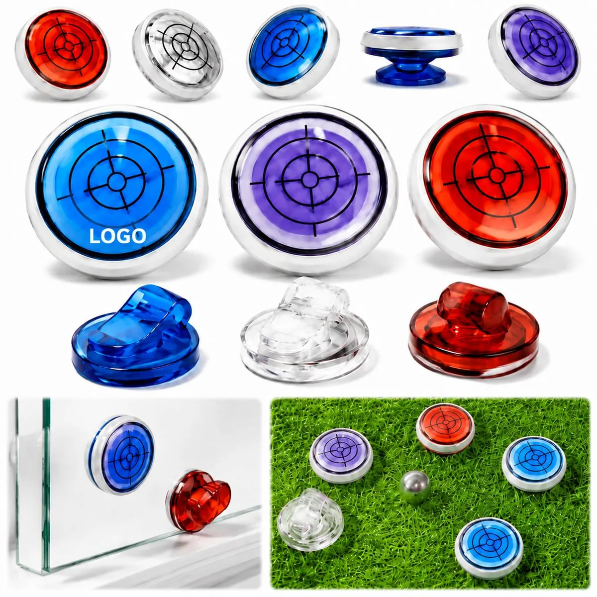 Magnetic Green Reading Ball Marker with Hat Clip for Golf