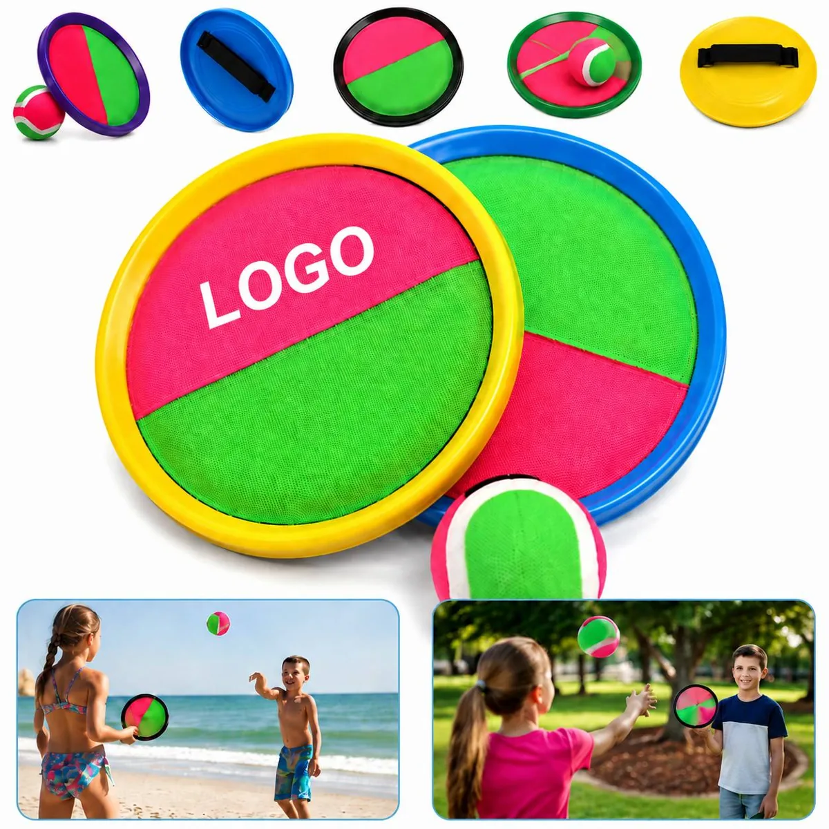 Toss and Catch Ball Set with Soft Ball and Paddles for Kids