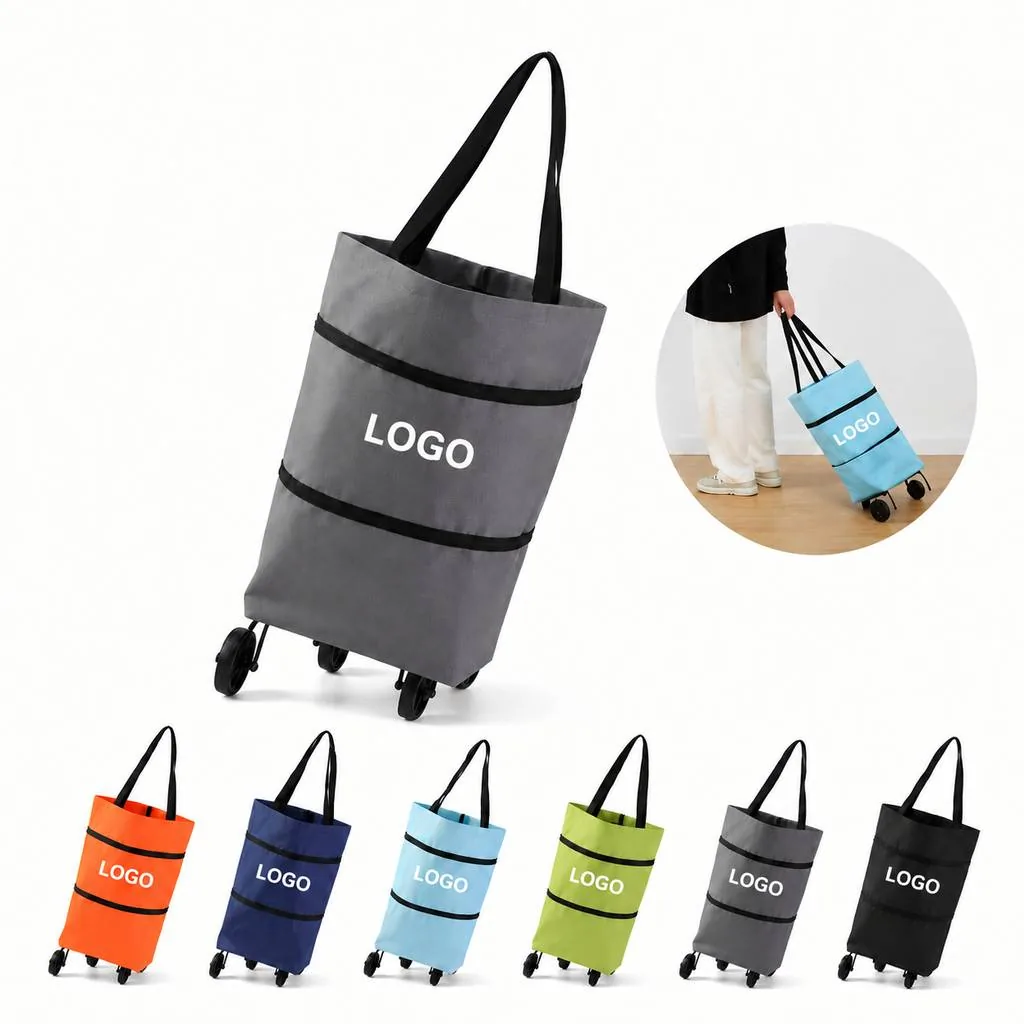 Collapsible Wheeled Grocery Tote with Telescopic Handle