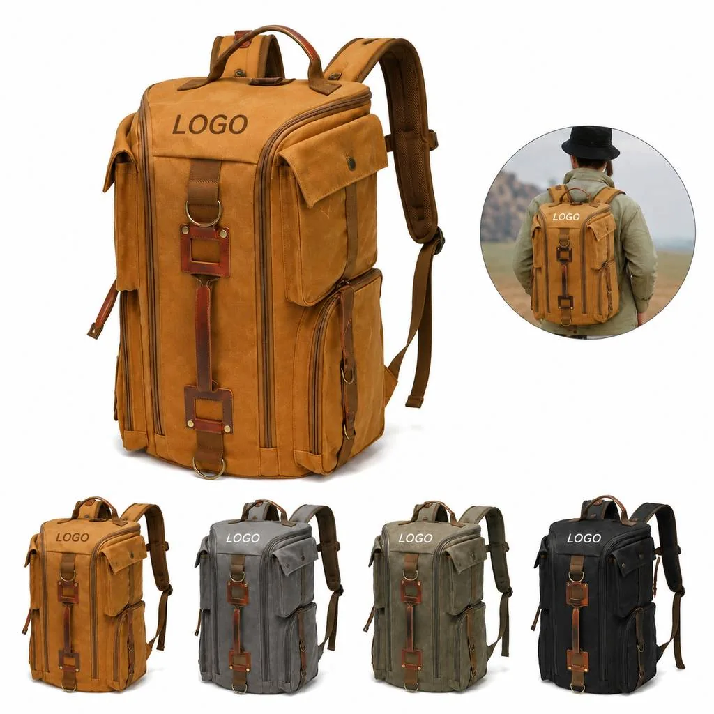 Vintage Waxed Canvas Backpack for Daily Travel