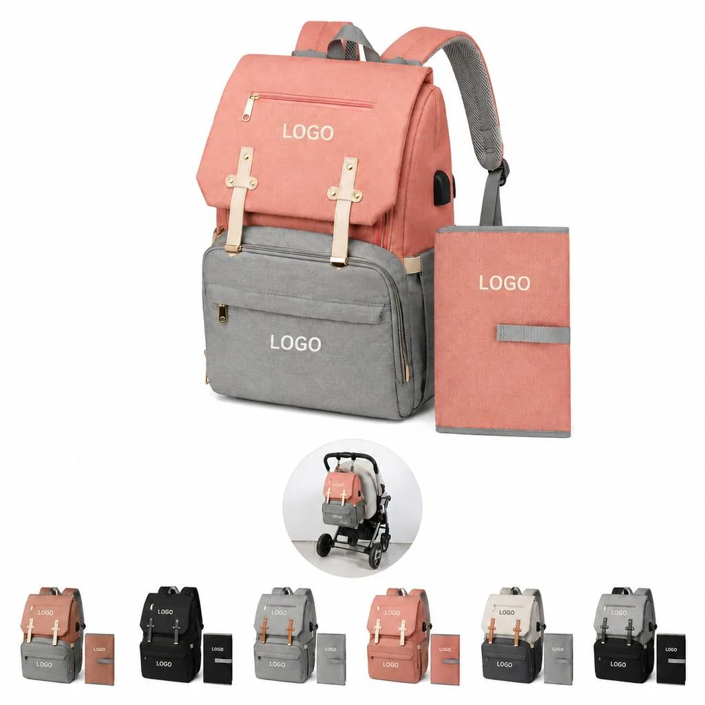 Insulated Diaper Bag Backpack with Stroller Straps
