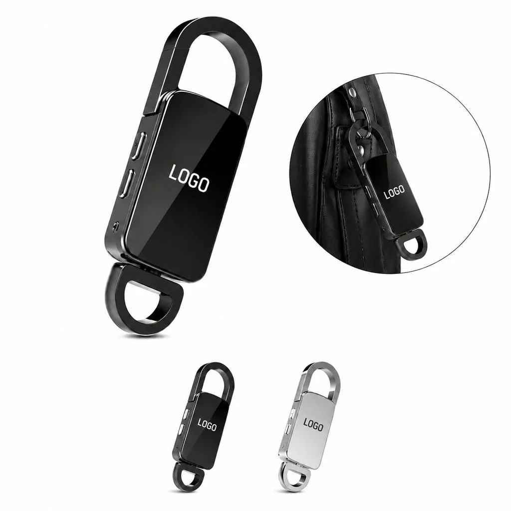 Portable Keychain Voice Recorder with One-Button Operation