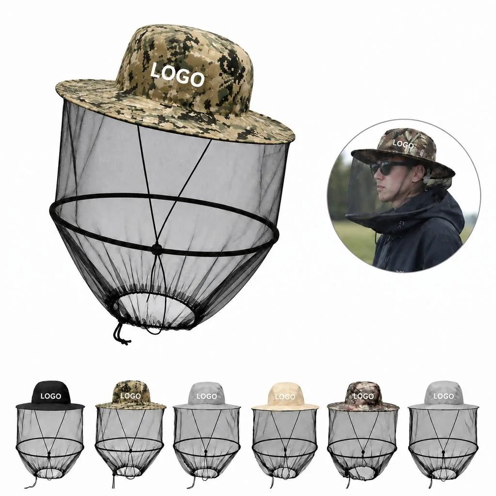 Insect-Proof Mesh Bucket Hat with Wide Brim