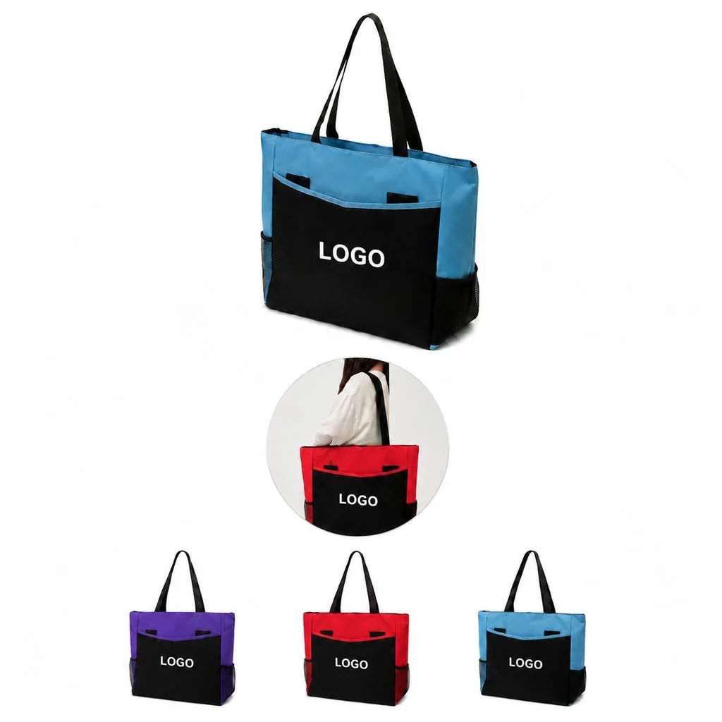 Two-Tone PP Carryall Bag with Secure Top Closure