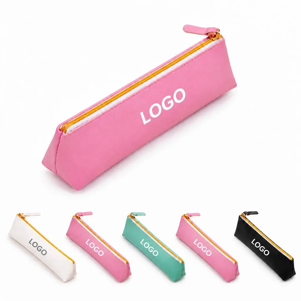 Compact Water-Resistant PU Pencil Pouch for Stationery