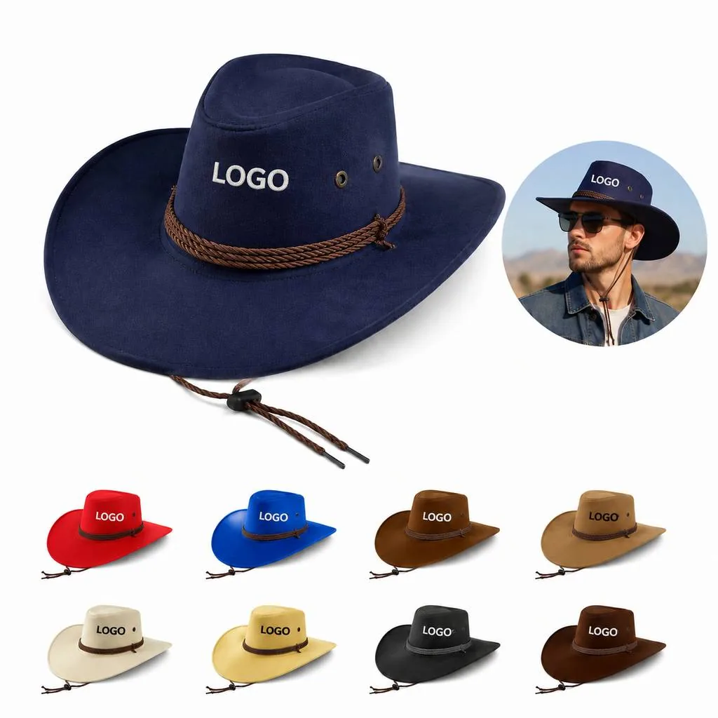 Classic Wide Brim Suede Velvet Cowboy Hat for Outdoor