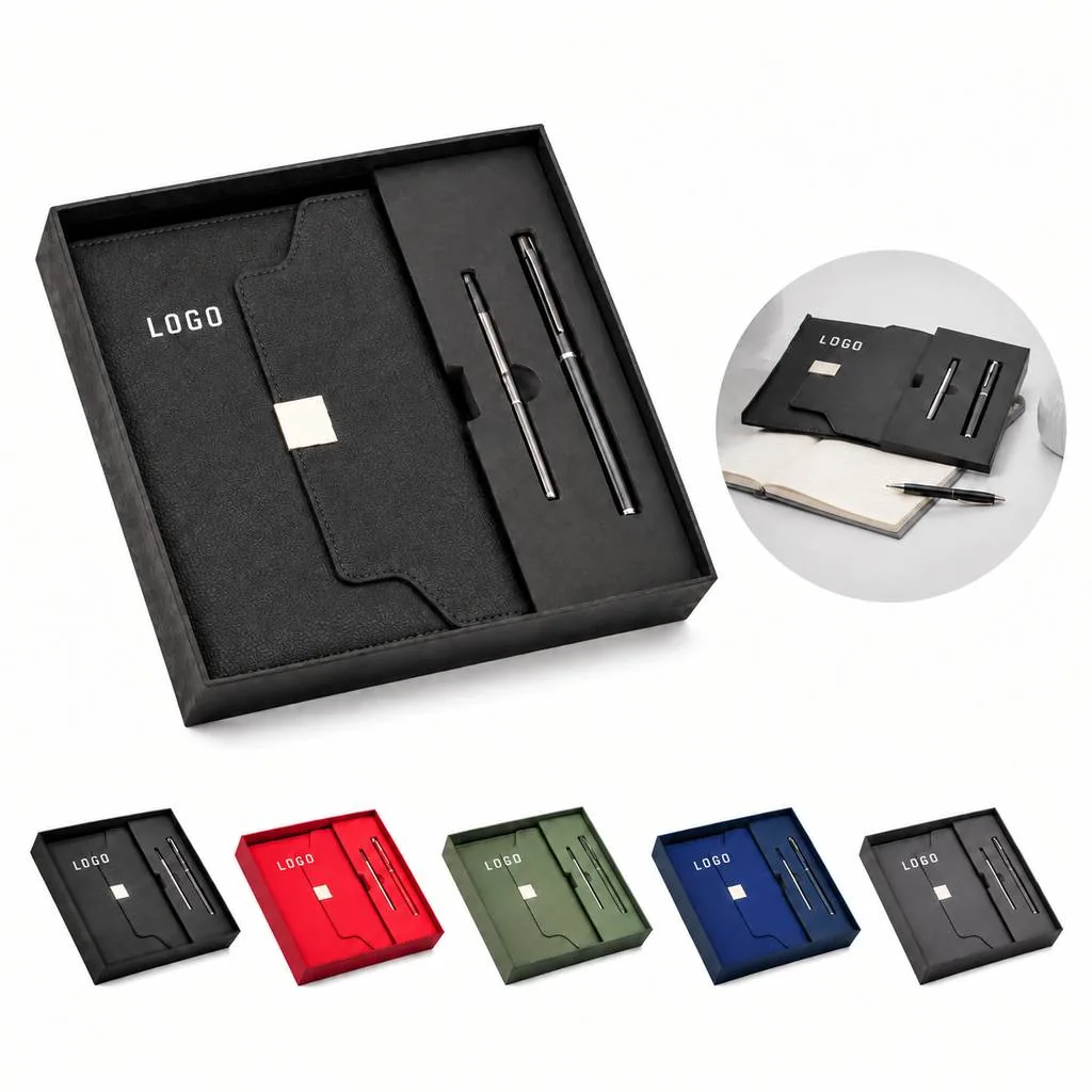 A5 Leather Journal Gift Box Set with Pen and Bookmark