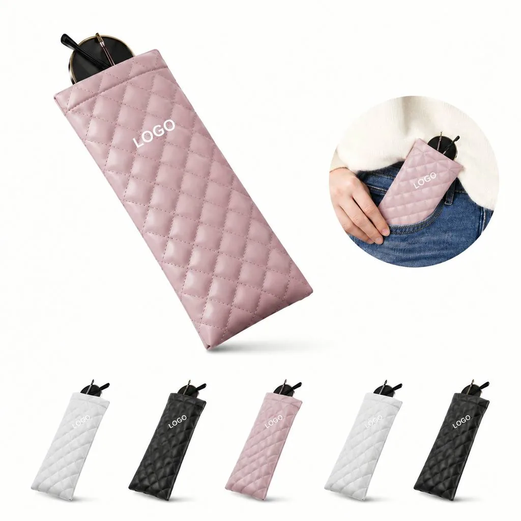 Portable PU Eyeglass Case with Zipper