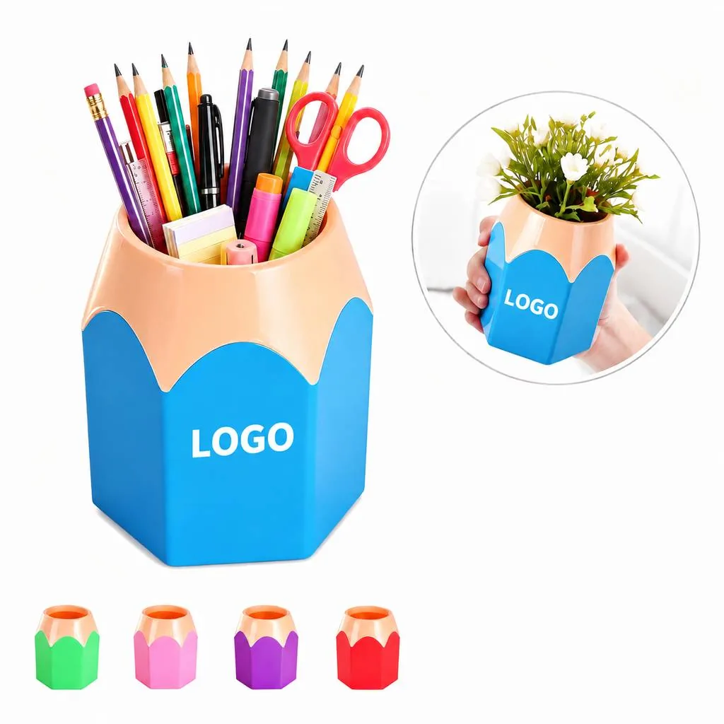 Pencil-Shaped Desktop Organizer with Compartments