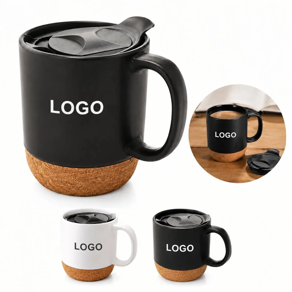 Ceramic Mug with Non-Slip Cork Base for Hot Drinks