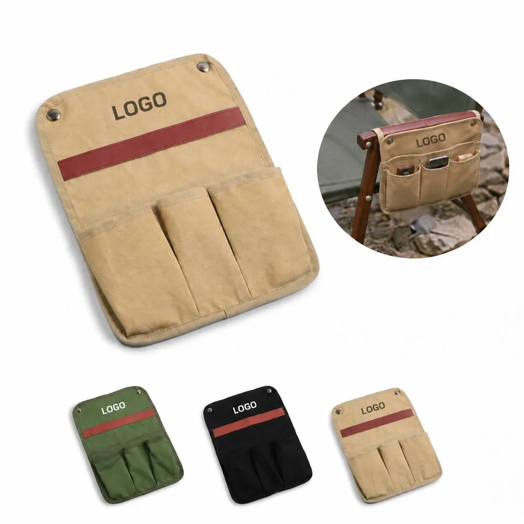 Foldable Canvas Storage Bag for Chair Side Organization