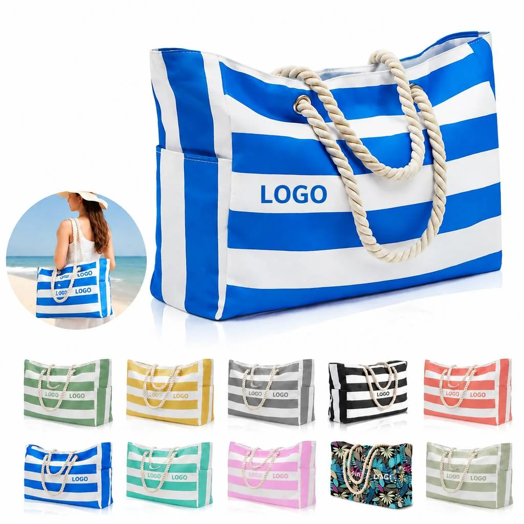 Waterproof Sandproof Foldable Beach Tote with Zipper