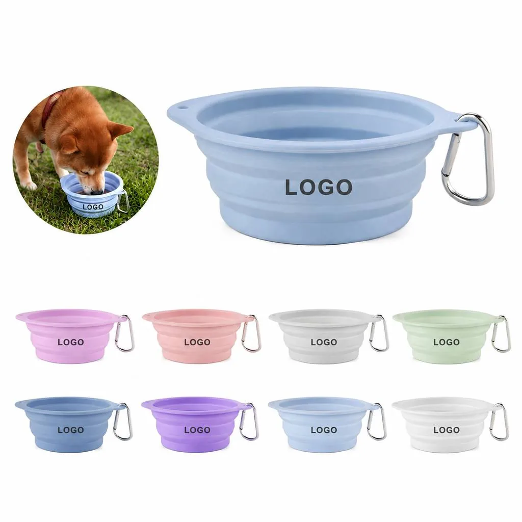 Portable Foldable Silicone Dog Bowl for Travel and Walks