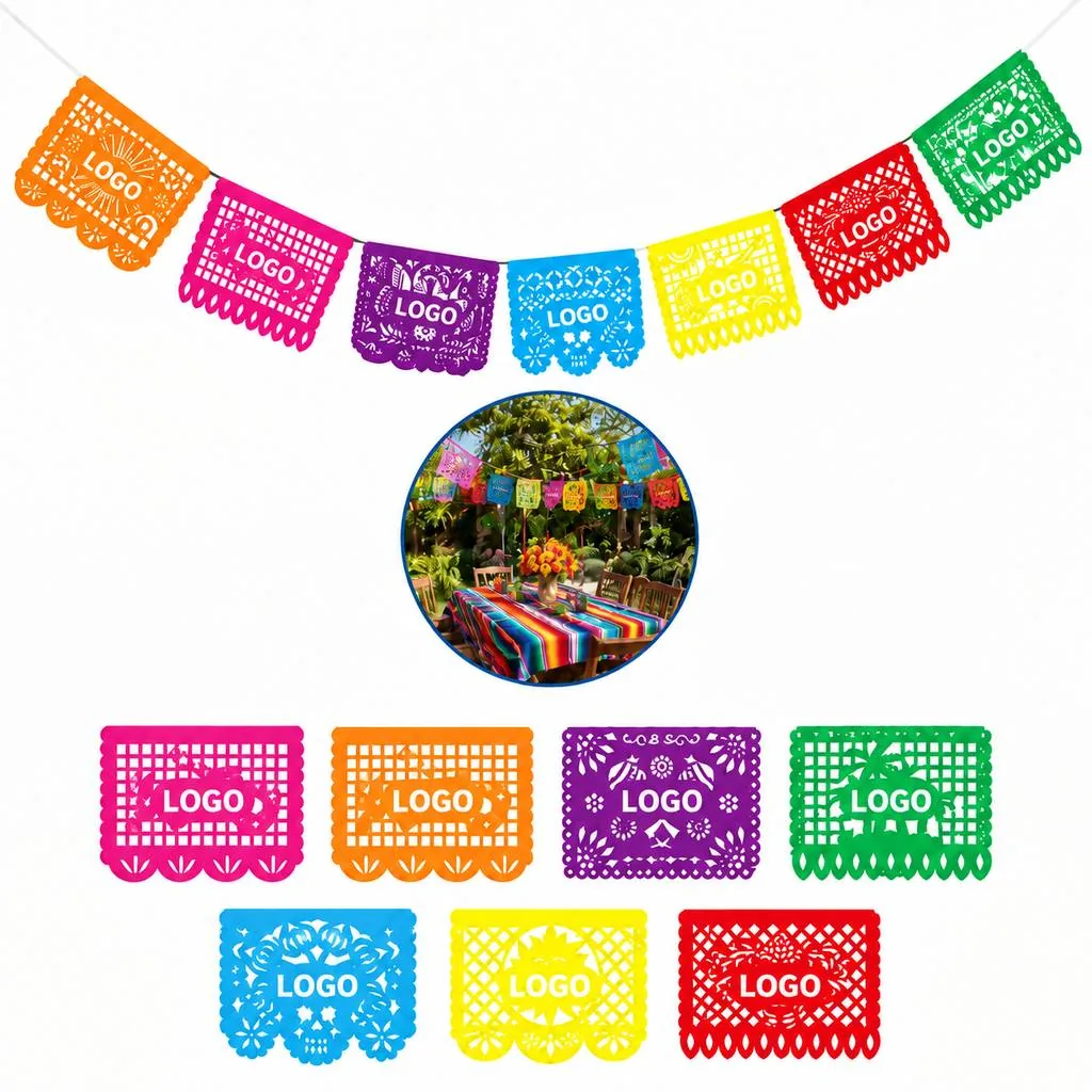 Colorful Felt Mexican Fiesta Party Decoration Banner