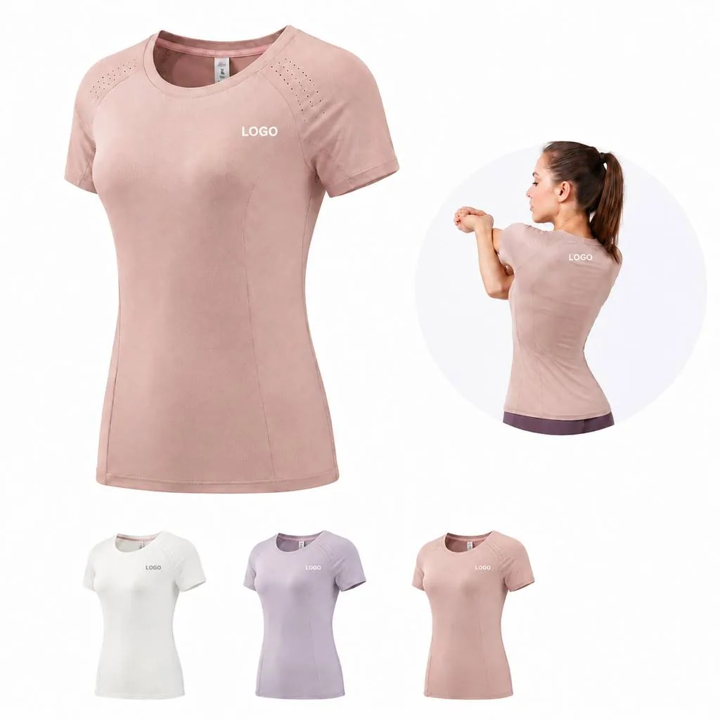 Quick-Dry Round Neck Women's Athletic T-Shirt for Workouts