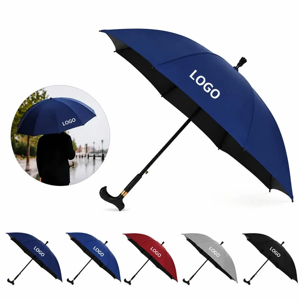 Automatic Long Umbrella with Curved Cane Grip