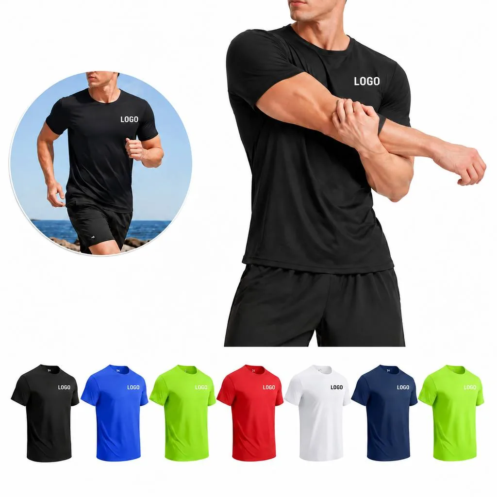 Quick Dry Moisture Wicking Men's Crew Neck Active T-Shirt
