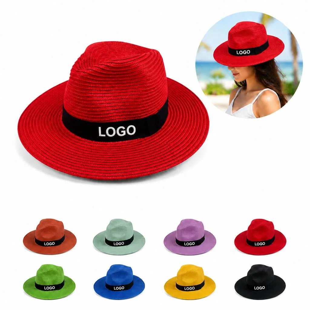 Foldable Wide Brim Straw Hat for Sun Protection