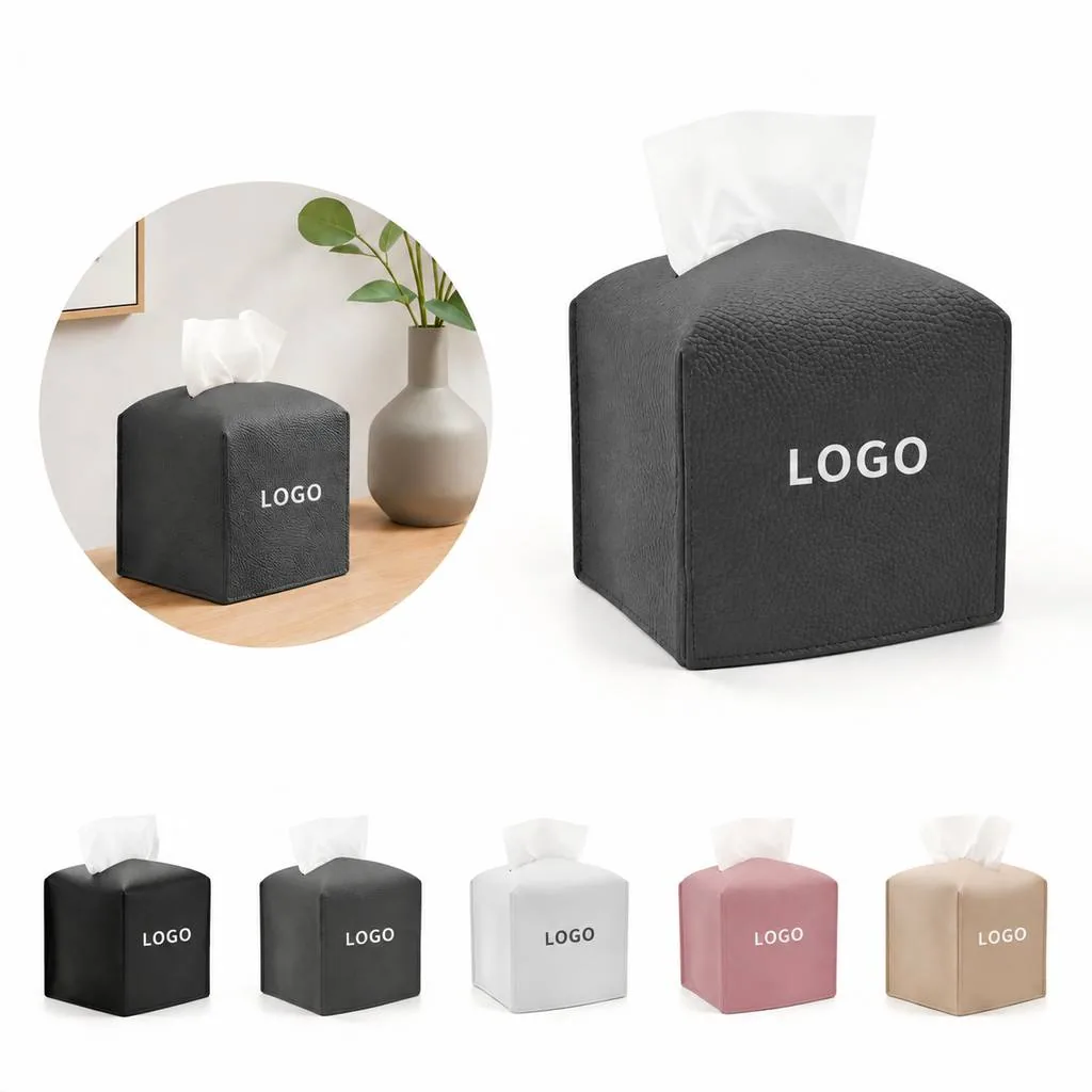 Dustproof PU Tissue Box Cover for Home and Office
