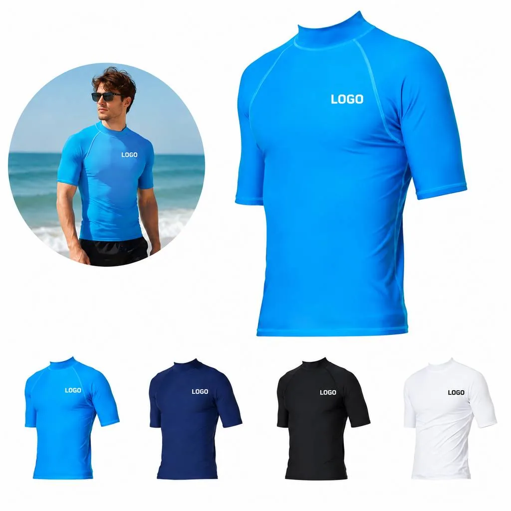 Men's Quick-Dry Rashguard Swim Shirt with UPF Sun Protection