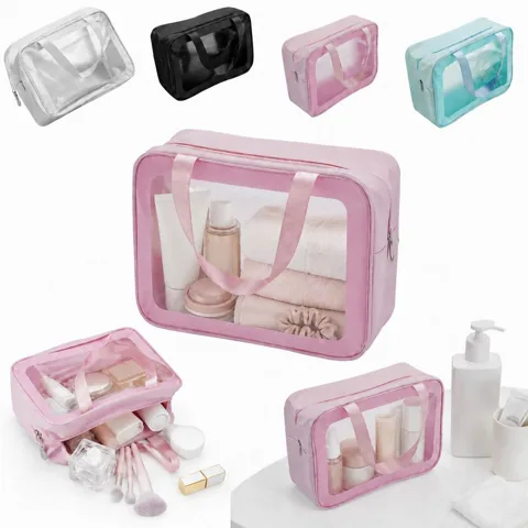 Clear PVC Travel Makeup Bag Toiletry Organizer for Airport 2