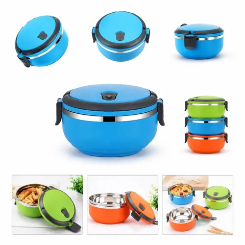 Stainless Steel Airtight Round Food Storage Lunchbox 2