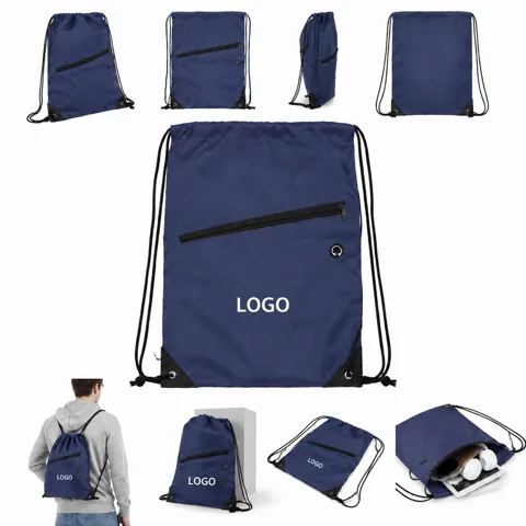 Reinforced Corner Drawstring Backpack, 210D Polyester