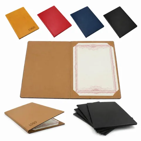 Customizable PU Leather Certificate Holder with Corner 1