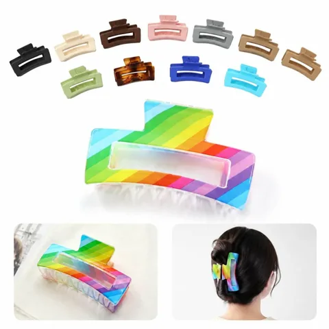 Rectangle Hair Claw Clip, Strong Grip for All Hair Types 2
