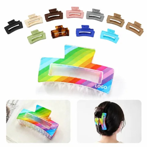Rectangle Hair Claw Clip, Strong Grip for All Hair Types 1