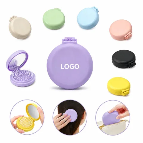 Folding Airbag Comb with Mirror for Travel Grooming 1