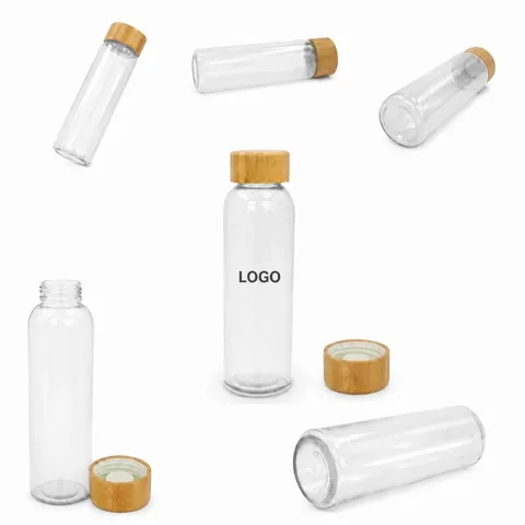 Eco Glass Water Bottle 16oz with Bamboo Lid