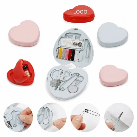 Compact Heart-Shaped Sewing Kit with Portable Travel