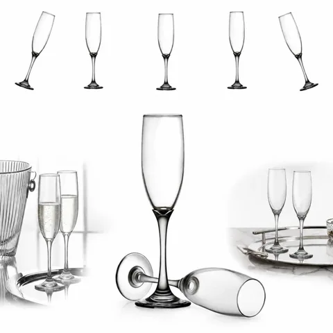 6oz Embossed Champagne Flute, Sparkling Wine Glass 2