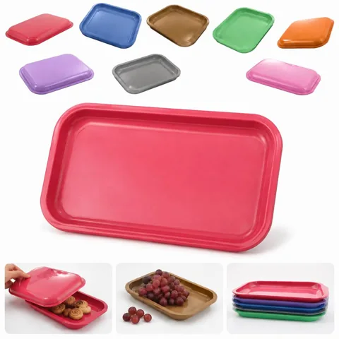 Biodegradable Plastic Storage & Serving Tray with Raised 2