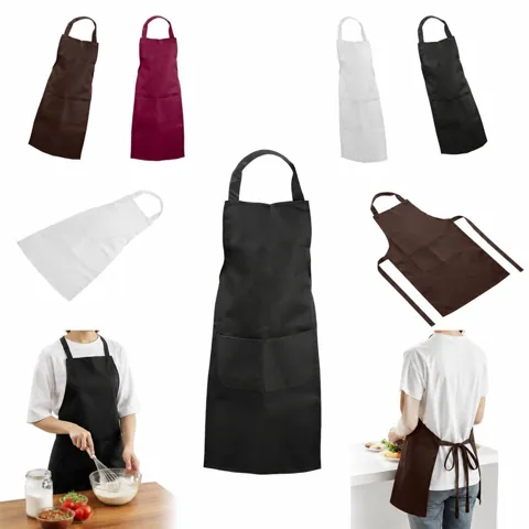 Heavy-Duty Kitchen Apron with Front Pocket, Adjustable Fit 2