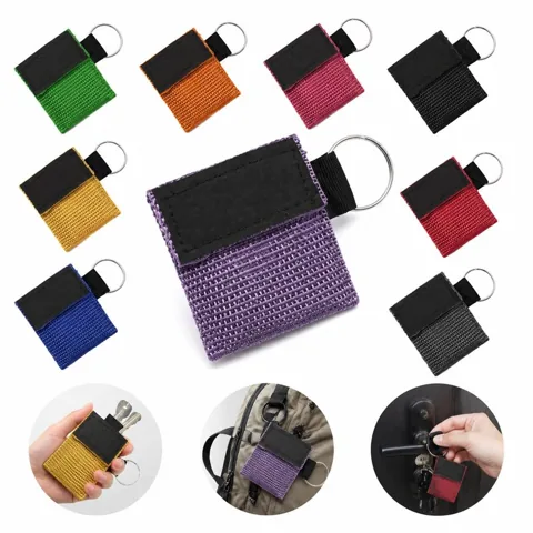 Compact Fabric Key Organizer Pouch with Metal Ring 2