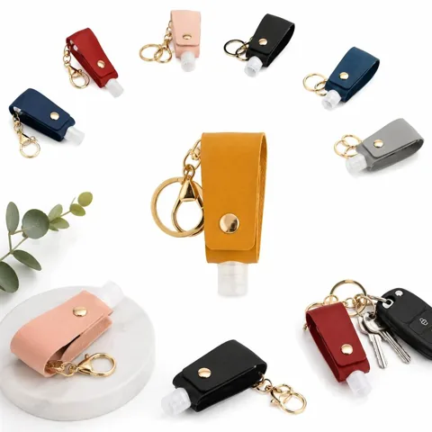 Leather Sanitizer Holder for 1 oz Bottle, Compact Travel 2
