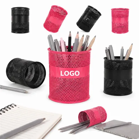 Rust-Resistant Iron Circular Pen Holder for Desk
