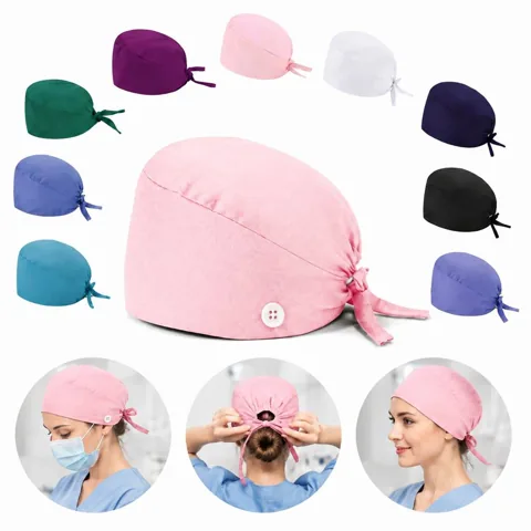 Adjustable Surgical Scrub Nurse Cap, Breathable Non-Woven 2
