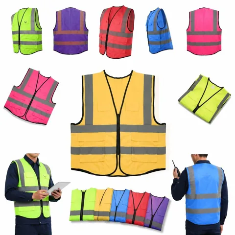 Multi-Pocket Reflective Safety Vest High Visibility Workwear 2