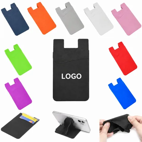 Dual Pocket Silicone Phone Card Wallet with Card Slots